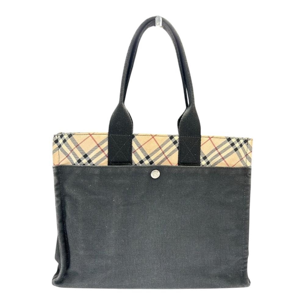 Burberry Black and Cream Tote Bag with Classic Check